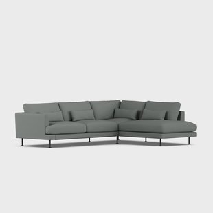 1898 Bredhult sofa Caleido Grey 1240-zwart staal, 3-zits A1