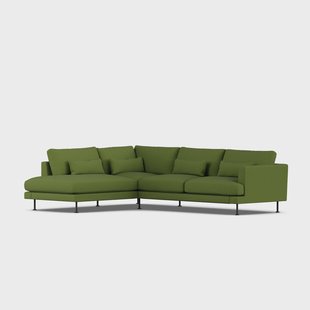 1898 Bredhult sofa Luiza Green 3975-zwart staal, 3-zits A2