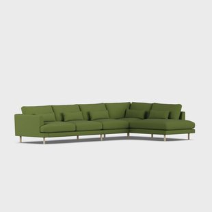 1898 Bredhult sofa Luiza Green 3975-witgeoliede eiken, 4-zits B1