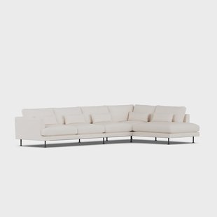 1898 Bredhult sofa Caleido Beige 9600-zwart staal, 4-zits B1
