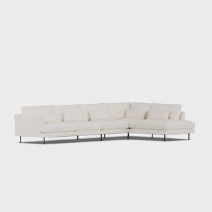 1898 Bredhult sofa Jump Off White 1954-zwart staal, 4-zits B1