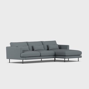 1898 Bredhult sofa Same Blue 6678-zwart staal, 2,5-zits C1