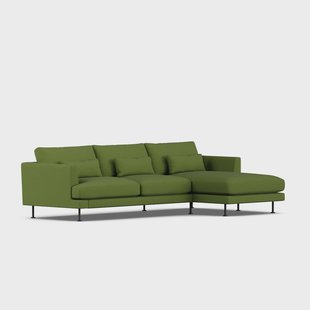 1898 Bredhult sofa Luiza Green 3975-zwart staal, 2,5-zits C1