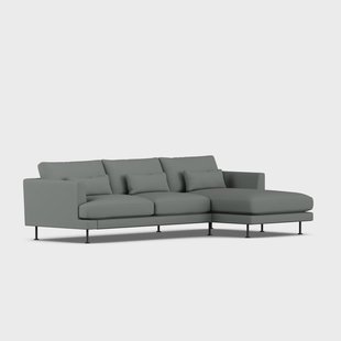 1898 Bredhult sofa Caleido Grey 1240-zwart staal, 2,5-zits C1