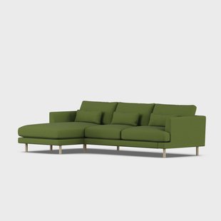 1898 Bredhult sofa Luiza Green 3975-witgeoliede eiken, 2,5-zits C2