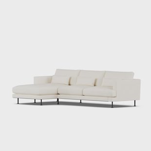 1898 Bredhult sofa Jump Off White 1954-zwart staal, 2,5-zits C2