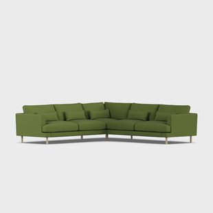 1898 Bredhult sofa Luiza Green 3975-witgeoliede eiken, hoekbank F