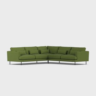 1898 Bredhult sofa Luiza Green 3975-zwart staal, hoekbank F
