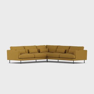 1898 Bredhult sofa Luiza Mustard 3972-zwart staal, hoekbank F