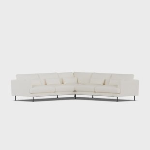 1898 Bredhult sofa Jump Off White 1954-zwart staal, hoekbank F