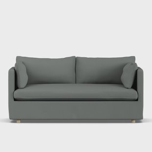 1898 Linnevik sofa Caleido Grey 1240-witgeoliede eiken, 2-zits, met rok