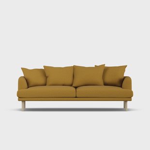 1898 Sjövik sofa Luiza Mustard 3972-witgeoliede eiken, 3-zits