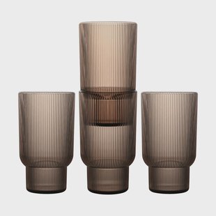 Sagaform Billi drinkglas 43 cl 4-pack Bruin