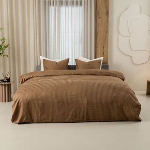 Kayori Elin - Dekbedovertrek - Katoensatijn - 200/200-220 - Taupe