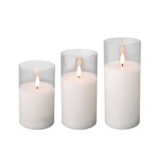 Decoris Glas Bo Led Kaars - 1 Led's - Warm Wit - 17,5cm - Binnen