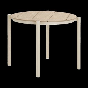 Aliana aluminum tuintafel met houtlook zand - Ø90 x 74 cm