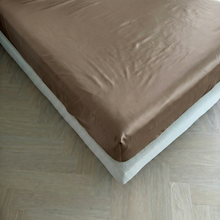 Kayori Biologisch Saya - Topper Hoeslaken - Katoensatijn - 180x210-220 -Taupe