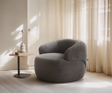 DELIFE Fauteuil Nova 88x88 cm bouclé Soft Mud