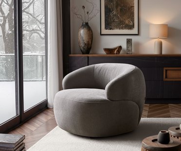 DELIFE Fauteuil Nova 88x88 cm structuurstof soft grijs