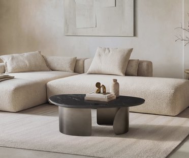 DELIFE Salontafel Marvello 100x50 cm marmer zwart zilver metaal zwart antiek