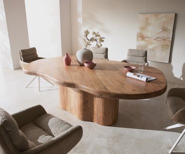 DELIFE Eettafel Herkon 240x140 acacia naturel houten onderstel