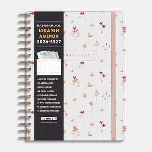 Lerarenagenda Basisonderwijs 2026-2027 ±A4 Aquarel Bloemetjes