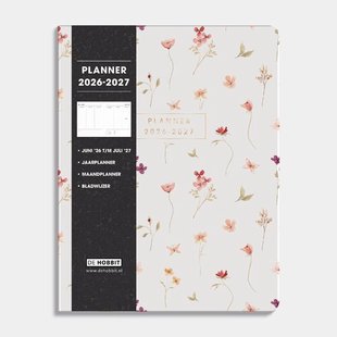 Weekplanner 2026-2027 ±A4 Washed Kraft Bloemetjes
