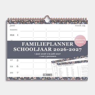 Familieplanner 2026-2027 A4+ Pastel Bloemetjes