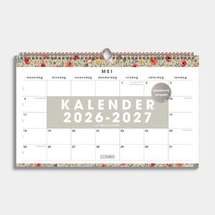 Maandkalender Schooljaar 2026-2027 A3 Vintage Bloemen