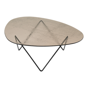 Gubi Pedrera salontafel - mat zwart - gestructureerd brons glas