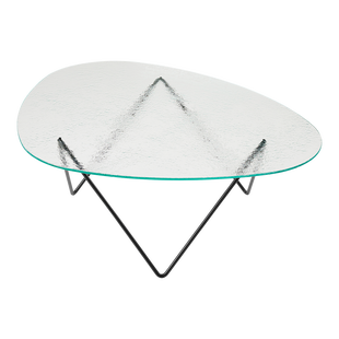 Gubi Pedrera salontafel - mat zwart - gestructureerd transparant Glas