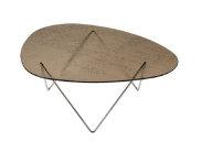 Gubi Pedrera salontafel - chroom - gestructureerd brons glas