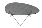 Gubi Pedrera salontafel - chroom - gestructureerd rookkleurig glas