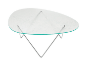Gubi Pedrera salontafel - chroom - gestructureerd transparant Glas