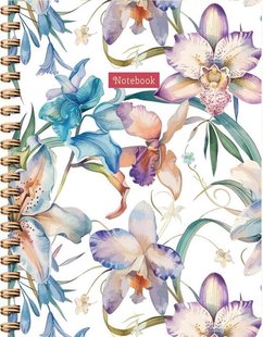 Orchids spiraalboek groot (lijnen) / Orchids notebook Carnet à spirale (ligné)