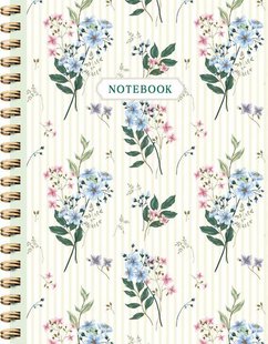 Floral Stripes spiraalboek groot (lijnen) / Floral Stripes notebook Carnet à spirale (ligné)