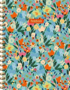 Painted Florals spiraalboek groot (lijnen) / Painted Florals notebook Carnet à spirale (ligné)