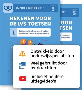 Rekenen voor de LVS-toetsen set - Deel 1 en 2 - Groep 5 + Online video-uitleg
