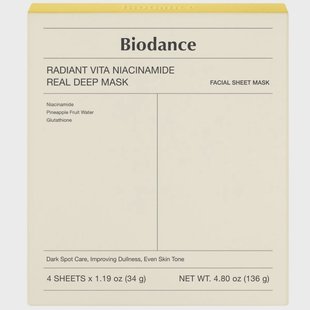 Biodance Radiant Vita Niacinamide Real Deep Mask (4 pcs)