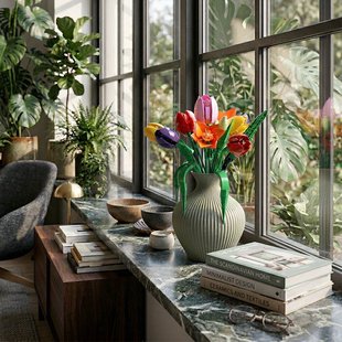 BrickVase - Vaas Groen voor LEGO Bloemen