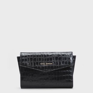 Isabel Bernard Honoré Lina Croco Zwarte Clutch Met Afneembare Schouderketting voor dames