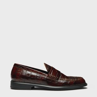 Isabel Bernard Vendôme Blandine croco bruine loafers van kalfsleer voor dames