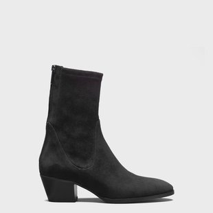 Isabel Bernard Vendôme Estelle Zwarte Stretch Suède Boots voor dames