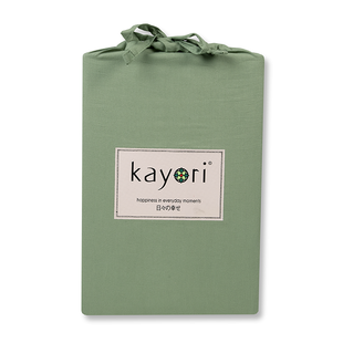 Vakantiegeld Sale - Kayori Biologisch - Kai - Hoeslaken - Katoen - 80-90/200 - Groen - Verkoelend Slapen