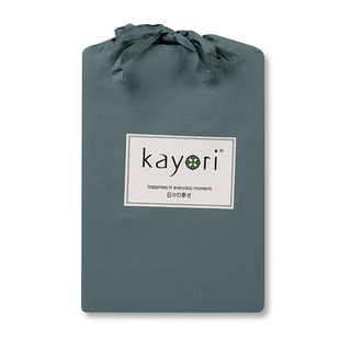 Sale - Kayori Biologisch - Kai - Hoeslaken - Katoen - 80-90/200 - Antracite - Verkoelend Slapen