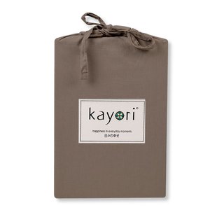 Sale - Kayori Biologisch - Kai - Hoeslaken - Katoen - 180/210-220 - Taupe - Verkoelend Slapen
