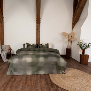 Sale - Kayori - Koya - Dekbedovertrek - Katoensatijn - 240/200-220 - Groen