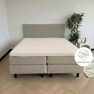 Sale - Kayori Biologisch - Eji - Topper - Egyptisch perkal - 180x210-220- Wit - Verkoelend Slapen
