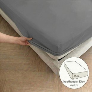 Kayori Biologisch Sota - Hoeslaken - Tencel -  80-100/200-220 - Antracite - Verkoelend Slapen
