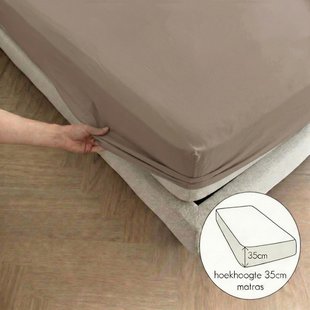 Kayori Biologisch Sota - Hoeslaken - Tencel - 140-160/200-220 - Taupe - Verkoelend Slapen